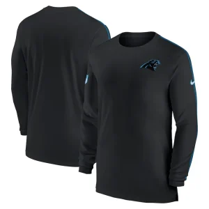 Carolina panthers nike sideline coach uv performance long sleeve t shirt Black