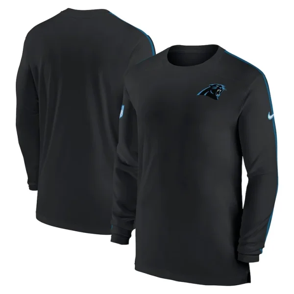 Carolina panthers nike sideline coach uv performance long sleeve t shirt Black