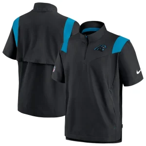 Carolina panthers nike sideline coaches chevron lockup pullover top Black