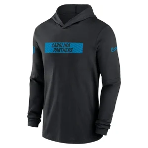 Carolina panthers nike sideline hoodie performance long sleeve t shirt Black M