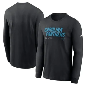 Carolina panthers nike sideline infograph lock up performance long sleeve t shirt Black