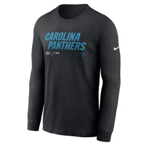Carolina panthers nike sideline infograph lock up performance long sleeve t shirt Black S