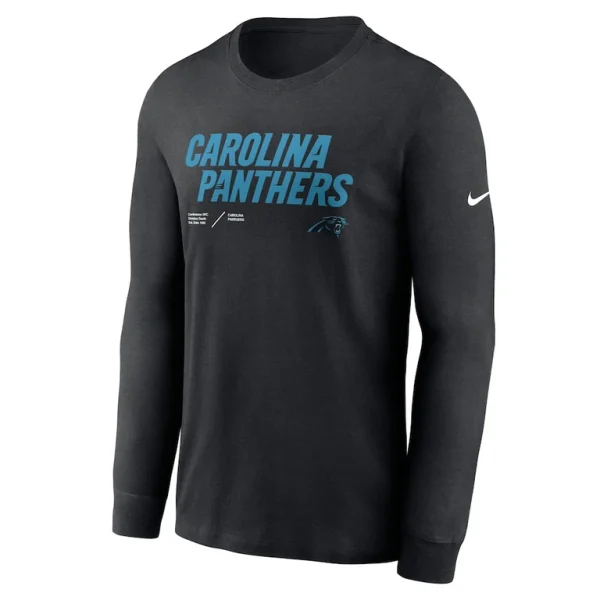 Carolina panthers nike sideline infograph lock up performance long sleeve t shirt Black S