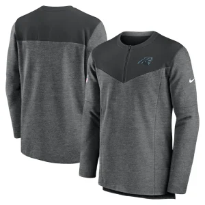 Carolina panthers nike sideline lockup performance quarter zip top Charcoal