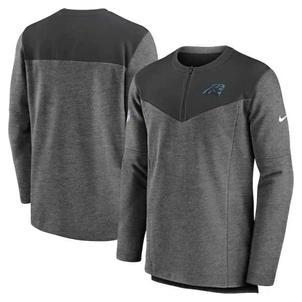 Carolina panthers nike sideline lockup performance quarter zip top Charcoal