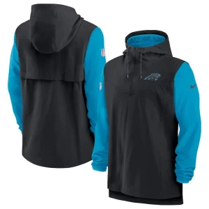 Carolina panthers nike sideline player quarter zip hoodie Blackblue