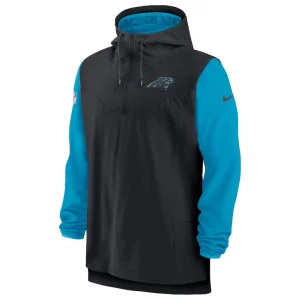 Carolina panthers nike sideline player quarter zip hoodie Blackblue M