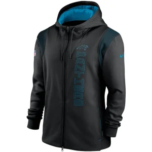 Carolina panthers nike sideline team performance full zip hoodie Black M