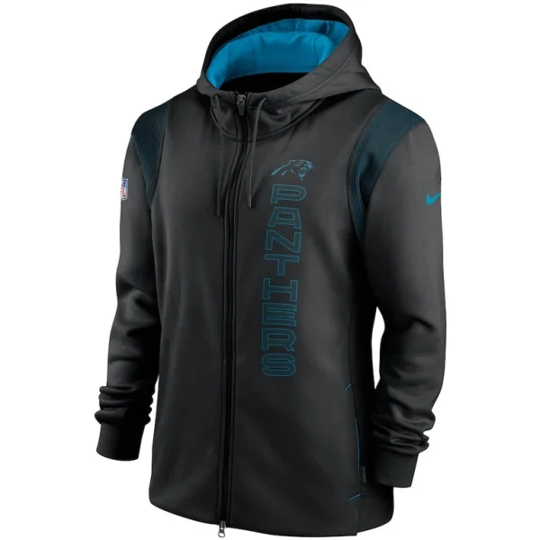 Carolina panthers nike sideline team performance full zip hoodie Black M