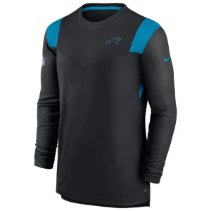 Carolina panthers nike sideline tonal logo performance player long sleeve t shirt Black M