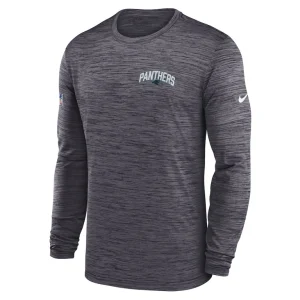 Carolina panthers nike sideline velocity athletic stack performance long sleeve t shirt Charcoal M