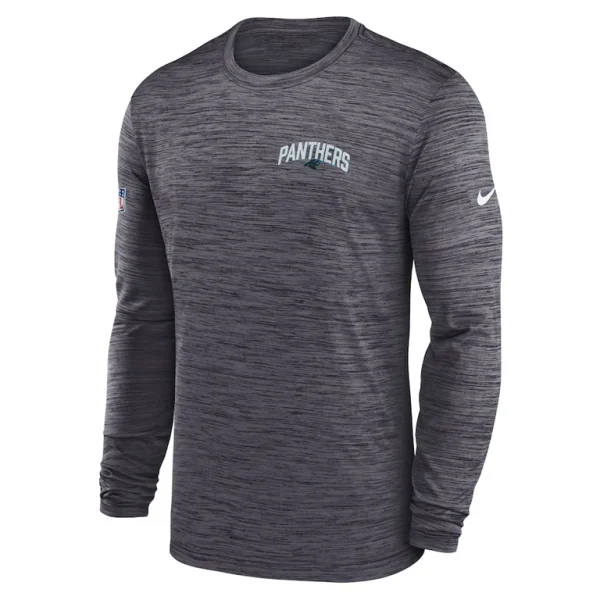 Carolina panthers nike sideline velocity athletic stack performance long sleeve t shirt Charcoal M