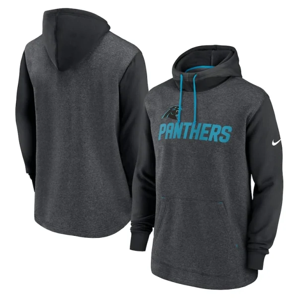 Carolina panthers nike surrey legacy pullover hoodie Heathered charcoalblack