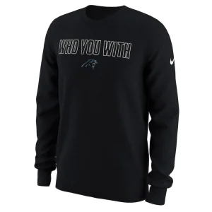 Carolina panthers nike who you with long sleeve t shirt Black