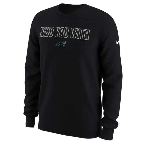Carolina panthers nike who you with long sleeve t shirt Black