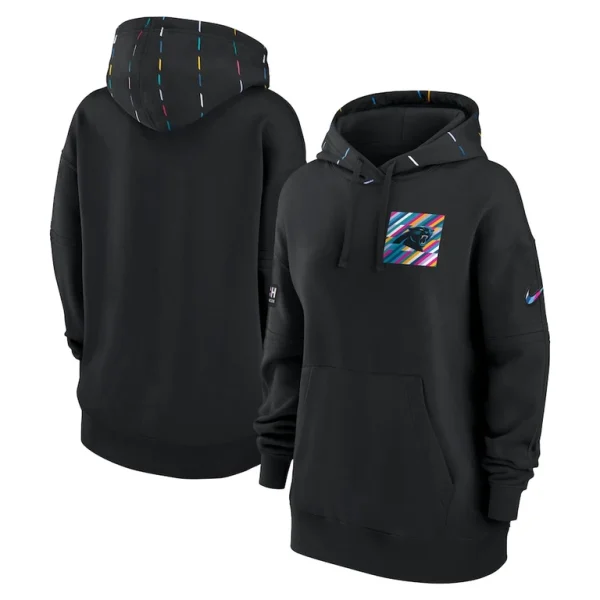 Carolina panthers nike womens 2023 nfl crucial catch club pullover hoodie Black
