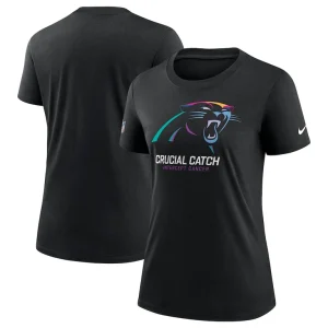 Carolina panthers nike womens 2024 nfl crucial catch tri blend t shirt Black