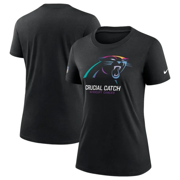 Carolina panthers nike womens 2024 nfl crucial catch tri blend t shirt Black