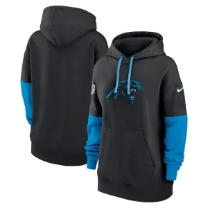 Carolina panthers nike womens 2024 sideline essential fleece pullover hoodie Black