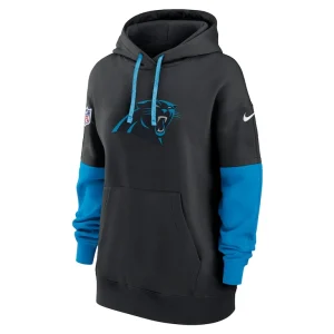 Carolina panthers nike womens 2024 sideline essential fleece pullover hoodie Black S