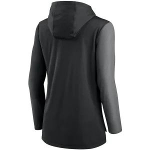 Carolina panthers nike womens chevron hoodie performance long sleeve t shirt Blackheathered charcoal M