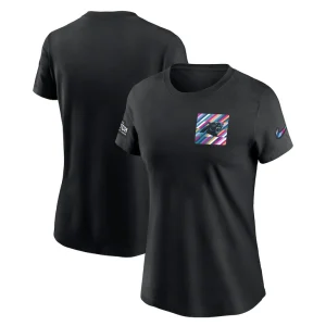 Carolina panthers nike womens crucial catch sideline tri blend t shirt Black