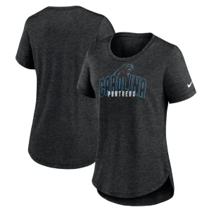 Carolina panthers nike womens fashion tri blend t shirt Heather black