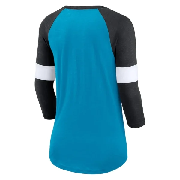 Carolina panthers nike womens football pride raglan 34 sleeve t shirt Blueheather black M