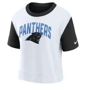 Carolina panthers nike womens high hip fashion t shirt Blackwhite S