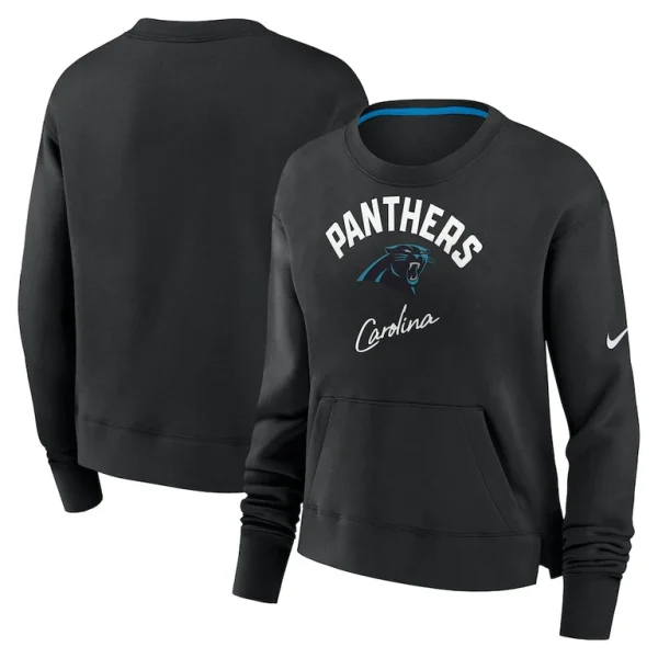 Carolina panthers nike womens high hip pullover sweatshirt Black