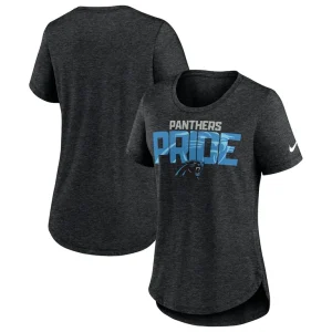 Carolina panthers nike womens local fashion tri blend t shirt Heather black