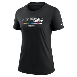 Carolina panthers nike womens nfl crucial catch performance t shirt Black S