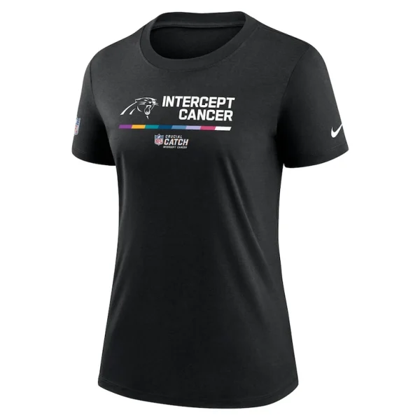 Carolina panthers nike womens nfl crucial catch performance t shirt Black S