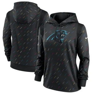 Carolina panthers nike womens nfl crucial catch therma pullover hoodie anthracite Multi