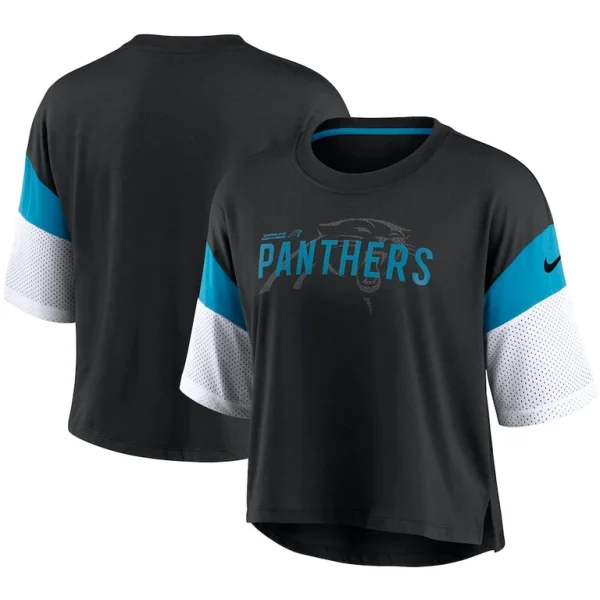 Carolina panthers nike womens nickname tri blend performance crop top Blackwhite