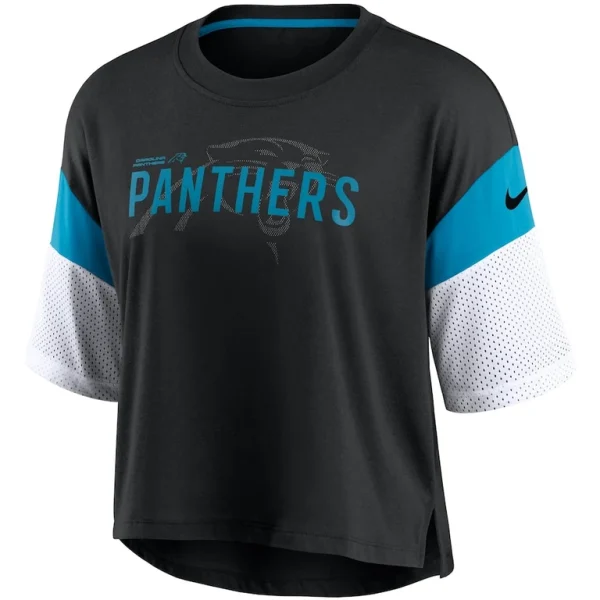 Carolina panthers nike womens nickname tri blend performance crop top Blackwhite S