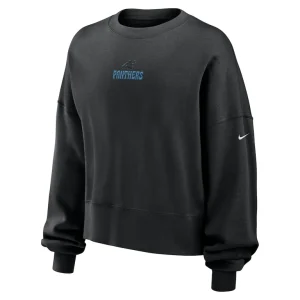 Carolina panthers nike womens oversized rewind pullover sweatshirt Black S