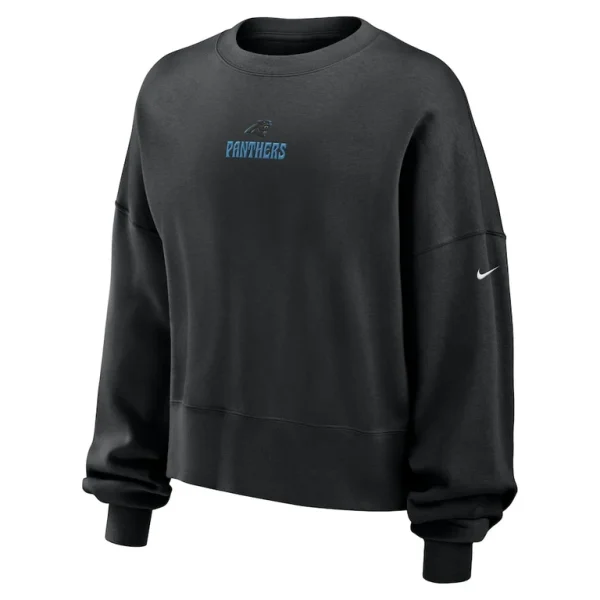 Carolina panthers nike womens oversized rewind pullover sweatshirt Black S