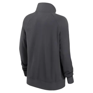Carolina panthers nike womens premium raglan performance half zip sweatshirt Charcoal M