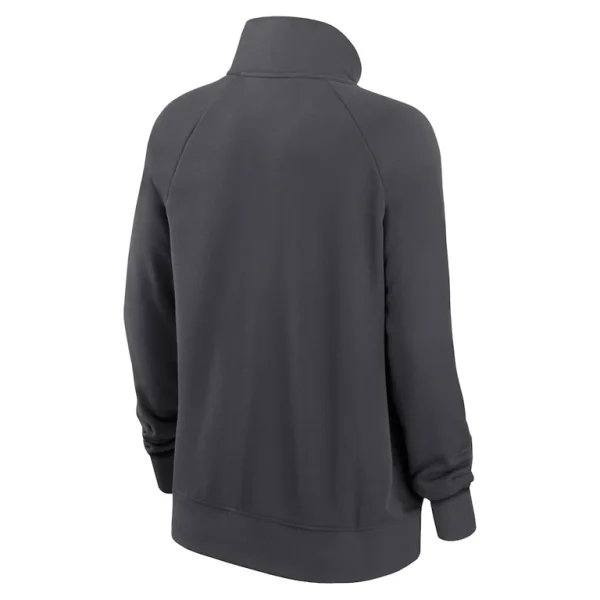 Carolina panthers nike womens premium raglan performance half zip sweatshirt Charcoal M