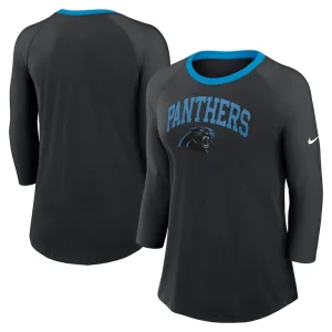 Carolina panthers nike womens raglan 34 sleeve t shirt Black