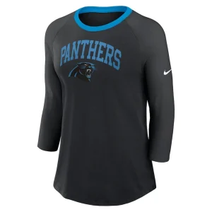 Carolina panthers nike womens raglan 34 sleeve t shirt Black S