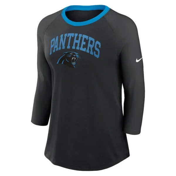 Carolina panthers nike womens raglan 34 sleeve t shirt Black S
