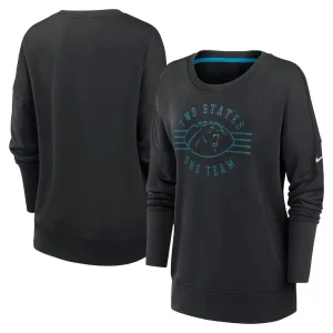Carolina panthers nike womens rewind playback icon performance pullover sweatshirt Black