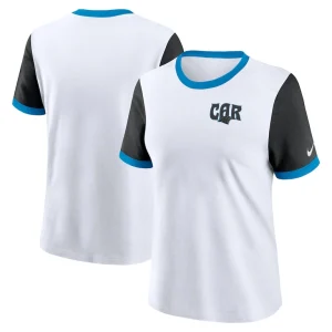 Carolina panthers nike womens rewind ringer tri blend t shirt White
