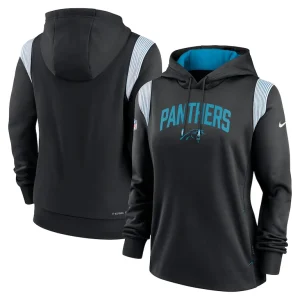 Carolina panthers nike womens sideline stack performance pullover hoodie Black