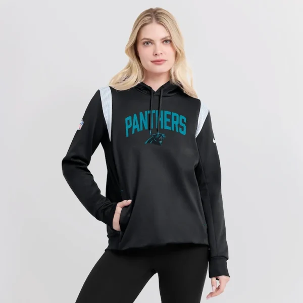 Carolina panthers nike womens sideline stack performance pullover hoodie Black L