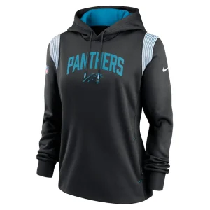 Carolina panthers nike womens sideline stack performance pullover hoodie Black S