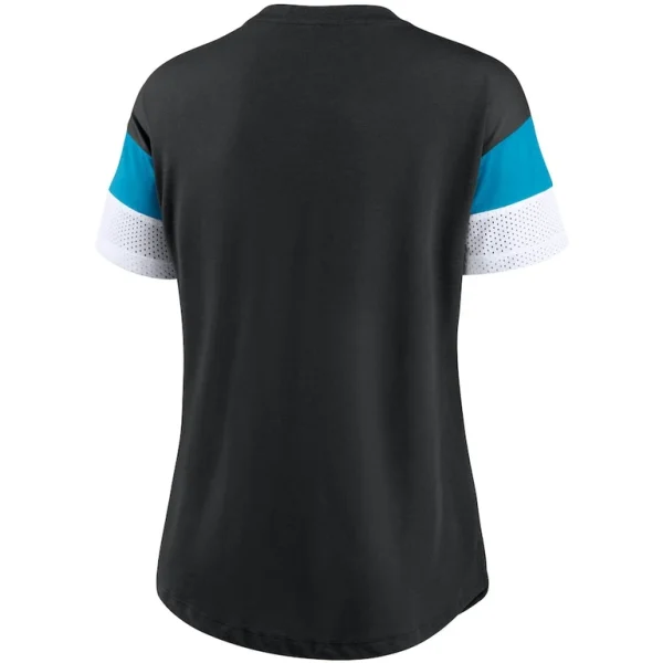 Carolina panthers nike womens team logo fashion performance tri blend v neck t shirt Black M