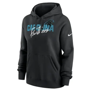 Carolina panthers nike womens wordmark club fleece pullover hoodie Black S